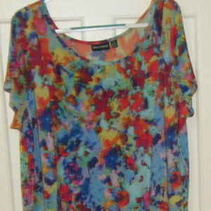 Nina Leonard Dresses - Mul;ti Colored Short Sleeve Dress 3X Nina Leonard Dresses - Mul;ti Colored Short Sleeve Dress 3X